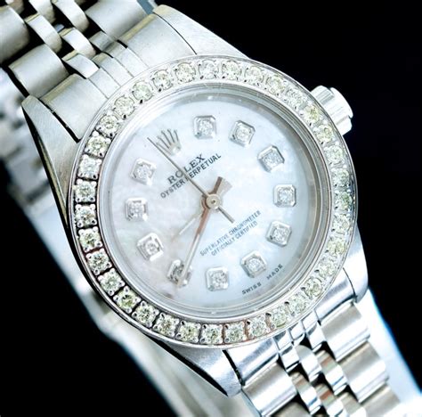 rolex oyster perpetual diamond bezel|Rolex datejust 31 diamond bezel.